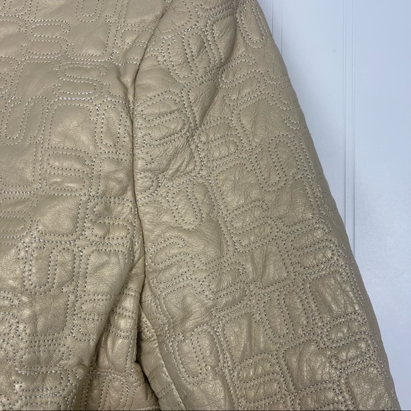 ST JOHN COLLECTION Embroidered Lamb Leather Zip Jacket - Picture 2 of 7